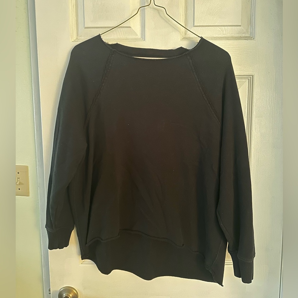 Aerie black cutoff crewneck